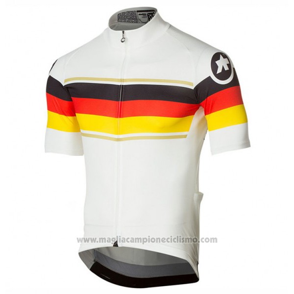 2017 Abbigliamento Ciclismo Assos Campione Germania Manica Corta e Salopette
